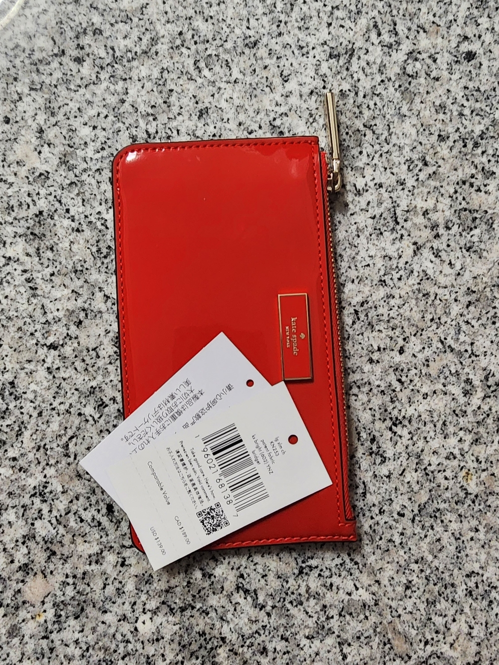 Kate Spade Red Patent Zip Wallet